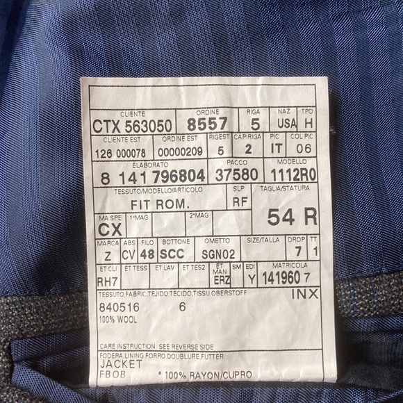 Ermenegildo Zegna Green Blue Windowpane Check Wool Sport Coat Eu 54 US 44 - Picture 6 of 12